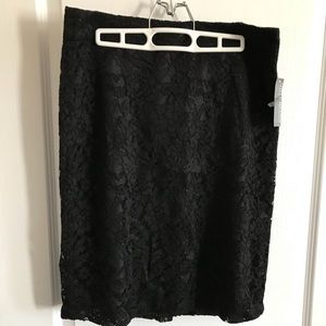 NWT Covington black lace skirt